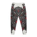 Robot Samurai Mask Print Jogger Pants