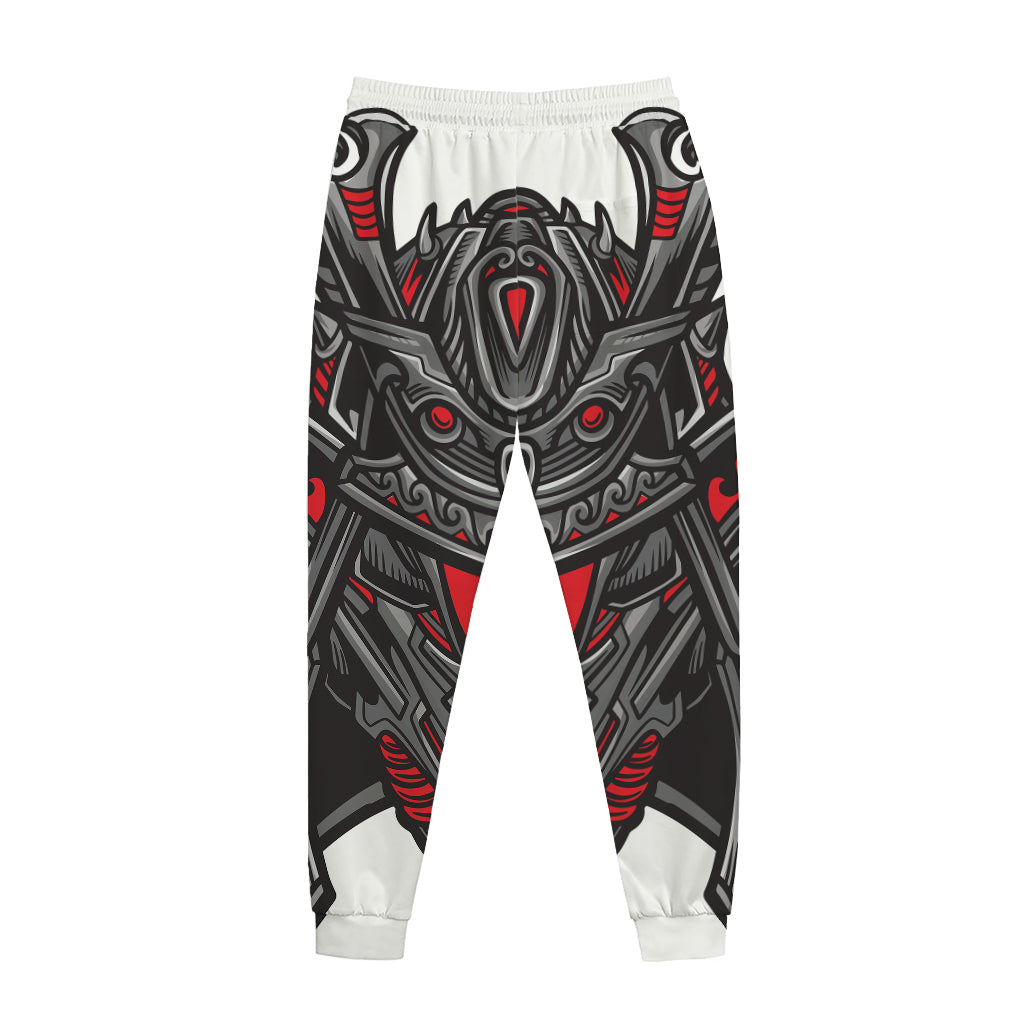 Robot Samurai Mask Print Jogger Pants