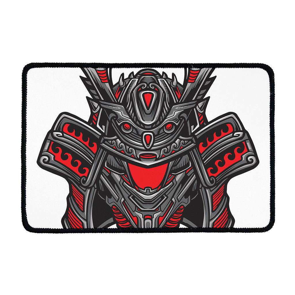 Robot Samurai Mask Print Kitchen Mat