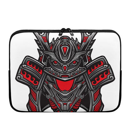 Robot Samurai Mask Print Laptop Sleeve
