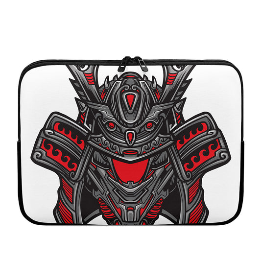 Robot Samurai Mask Print Laptop Sleeve