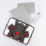 Robot Samurai Mask Print Laptop Sleeve
