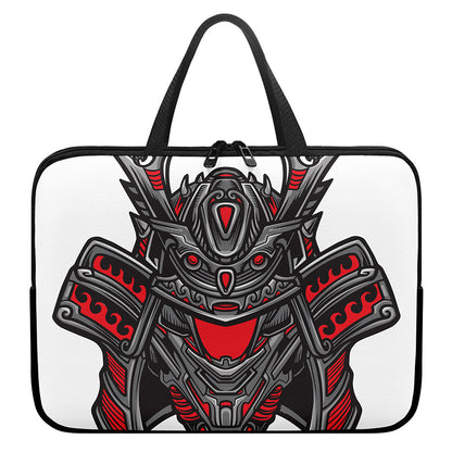 Robot Samurai Mask Print Laptop Sleeve With Handle