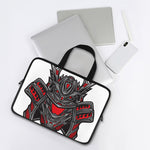 Robot Samurai Mask Print Laptop Sleeve With Handle