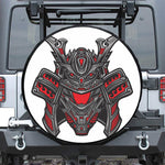 Robot Samurai Mask Print Leather Spare Tire Cover