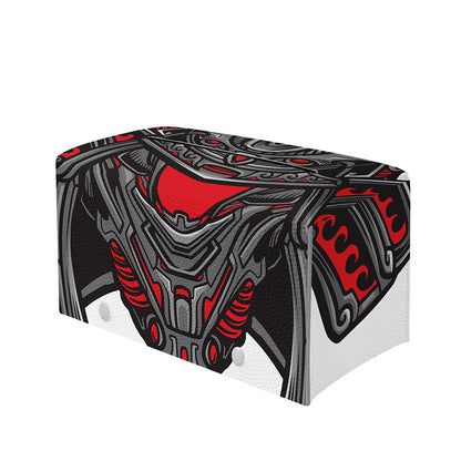 Robot Samurai Mask Print Leather Tissue Box Cover