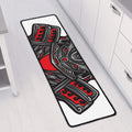 Robot Samurai Mask Print Long Kitchen Mat