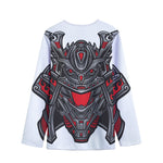 Robot Samurai Mask Print Long Sleeve Short Coat