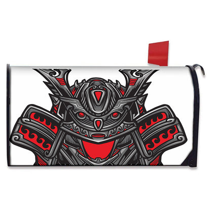 Robot Samurai Mask Print Mailbox Cover