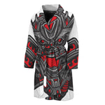 Robot Samurai Mask Print Men's Bathrobe