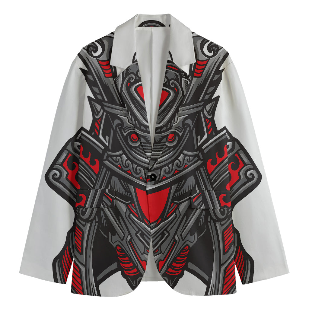 Robot Samurai Mask Print Men's Blazer