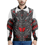 Robot Samurai Mask Print Men's Bomber Jacket