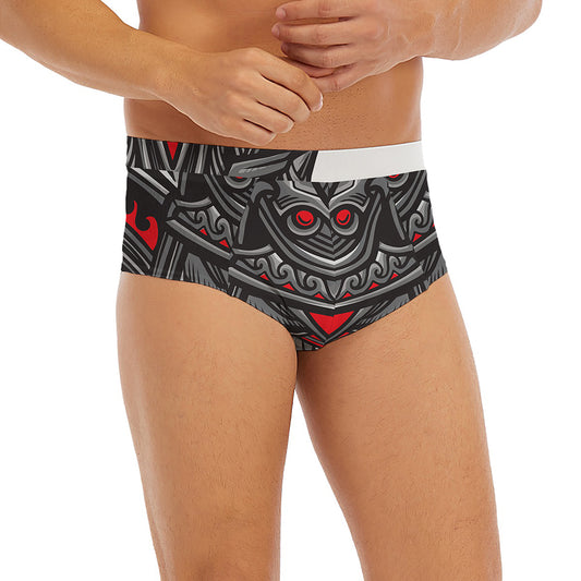 Robot Samurai Mask Print Men's Briefs