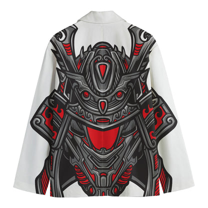 Robot Samurai Mask Print Men's Cotton Blazer