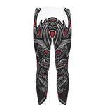 Robot Samurai Mask Print Men's leggings