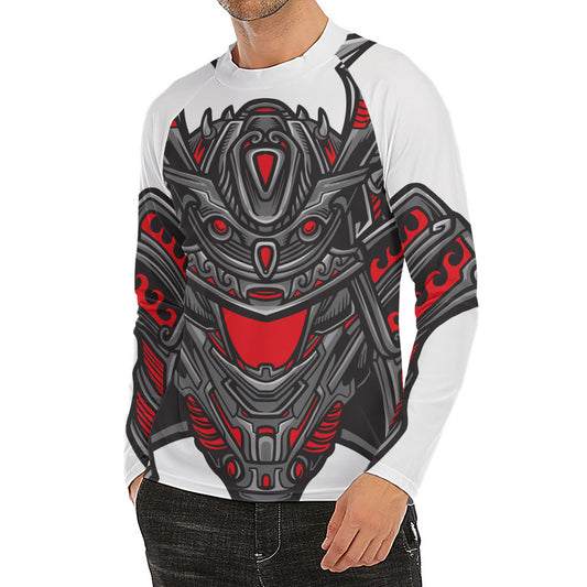 Robot Samurai Mask Print Men's Long Sleeve Rash Guard