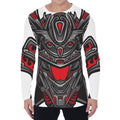Robot Samurai Mask Print Men's Long Sleeve T-Shirt