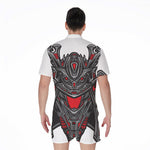 Robot Samurai Mask Print Men's Rompers