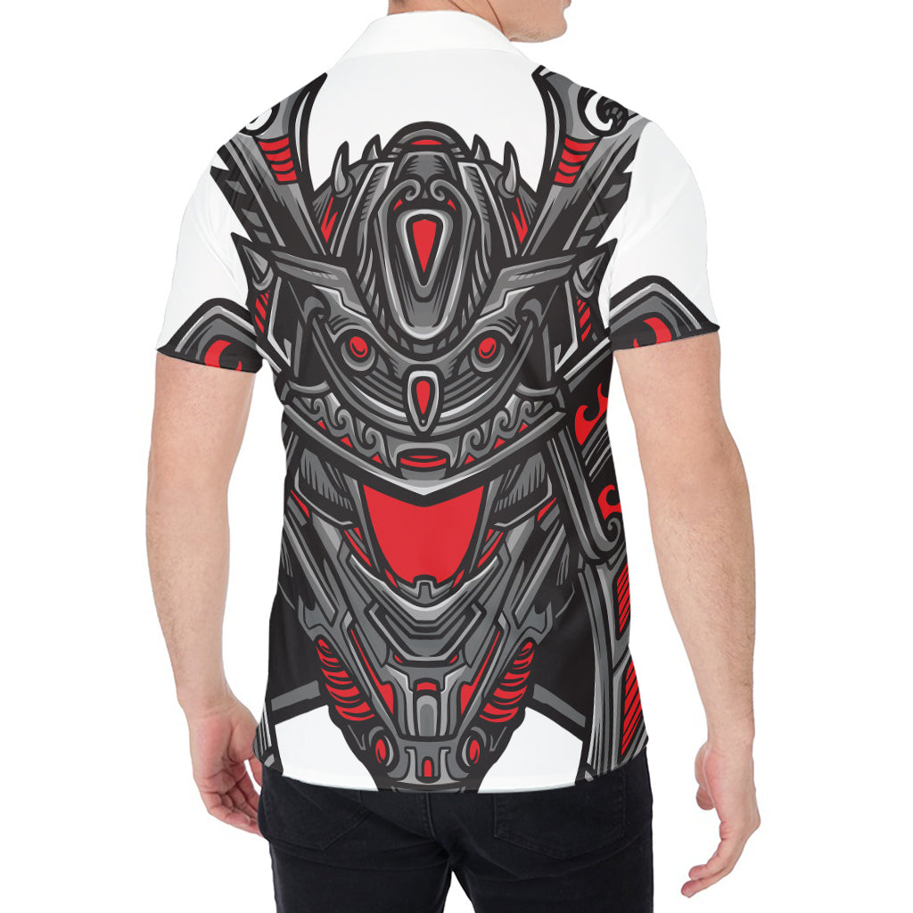 Robot Samurai Mask Print Men's Shirt