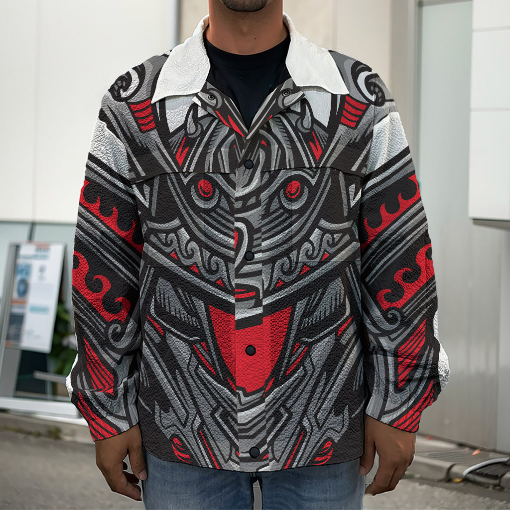 Robot Samurai Mask Print Men's Shirt Jacket