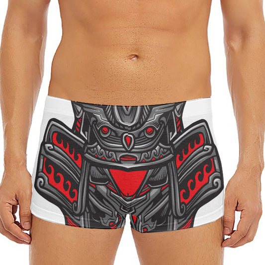 Robot Samurai Mask Print Men's Short Boxer Briefs