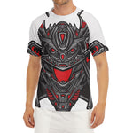 Robot Samurai Mask Print Men's Short Sleeve Rash Guard