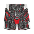 Robot Samurai Mask Print Men's Athletic Shorts