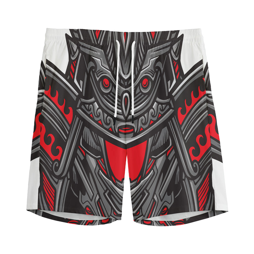 Robot Samurai Mask Print Men's Sports Shorts