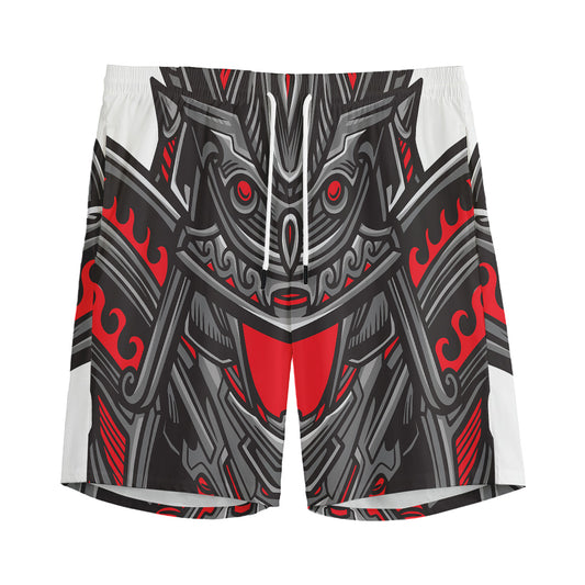 Robot Samurai Mask Print Men's Sports Shorts