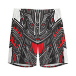 Robot Samurai Mask Print Men's Sports Shorts