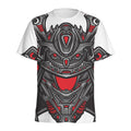 Robot Samurai Mask Print Men's Athletic T-Shirt