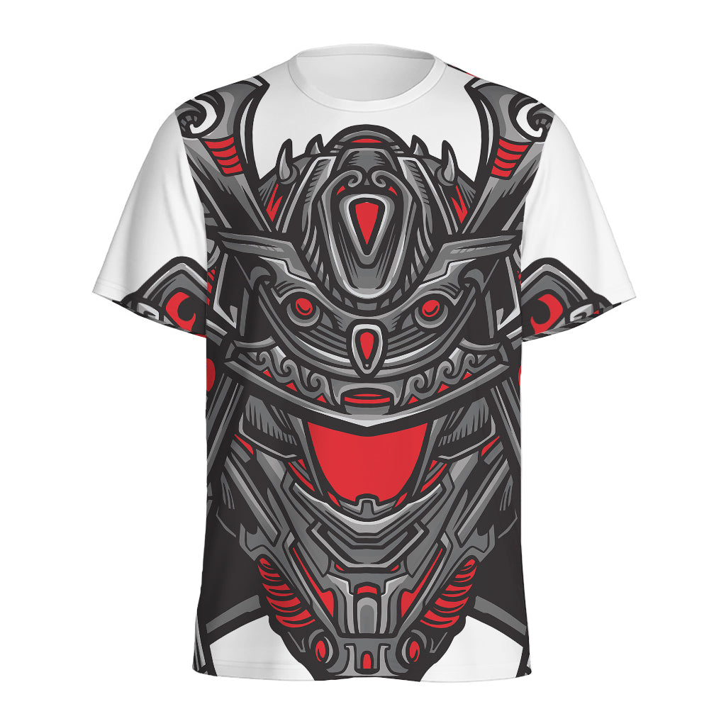 Robot Samurai Mask Print Men's Sports T-Shirt