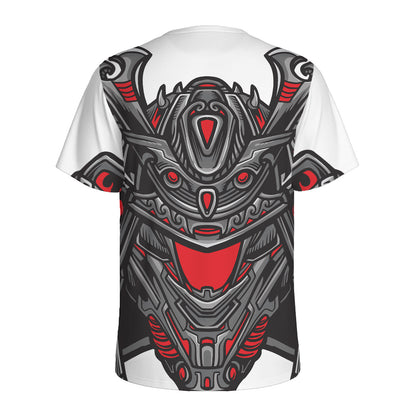 Robot Samurai Mask Print Men's Sports T-Shirt