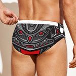Robot Samurai Mask Print Men's Swim Briefs