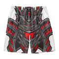 Robot Samurai Mask Print Men's Swim Trunks