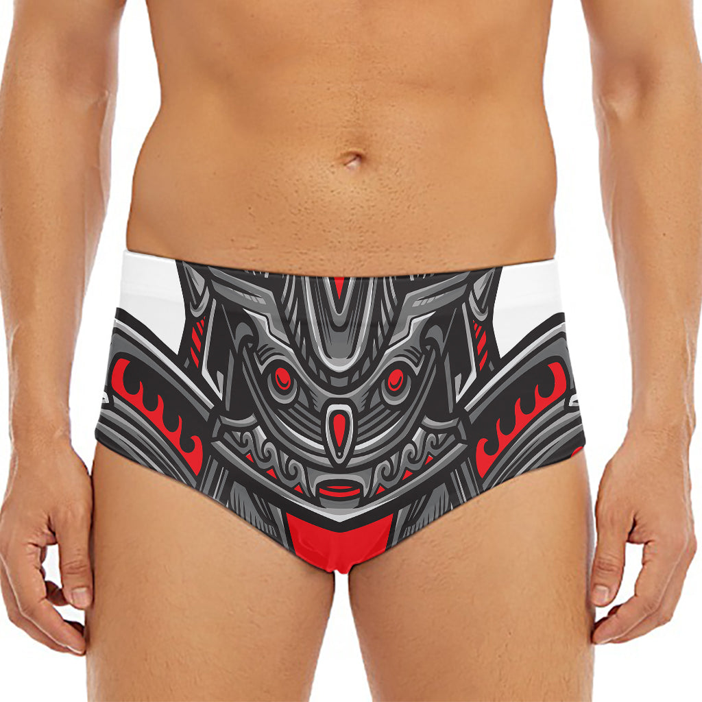 Robot Samurai Mask Print Men's Triangle Swim Briefs