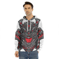 Robot Samurai Mask Print Men's Velvet Pullover Hoodie