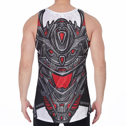 Robot Samurai Mask Print Men's Velvet Tank Top
