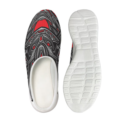 Robot Samurai Mask Print Mesh Casual Shoes