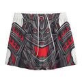 Robot Samurai Mask Print Mesh Shorts