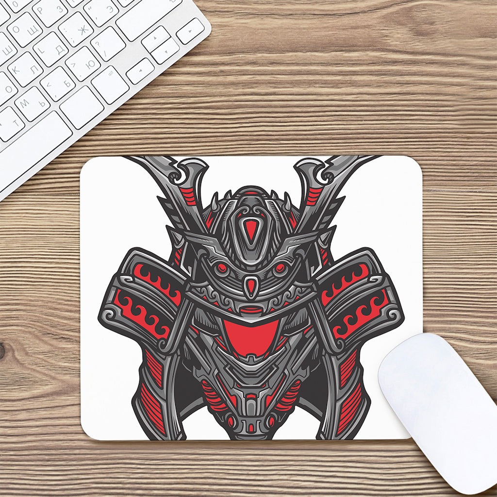 Robot Samurai Mask Print Mouse Pad