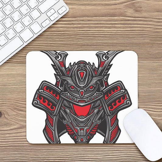 Robot Samurai Mask Print Mouse Pad