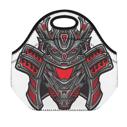 Robot Samurai Mask Print Neoprene Lunch Bag