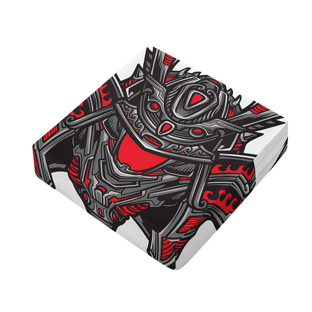 Robot Samurai Mask Print Outdoor Seat Cushion Cover