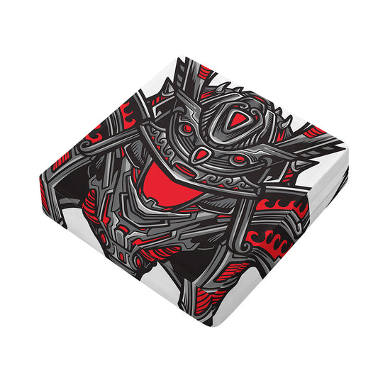 Robot Samurai Mask Print Outdoor Seat Cushion Cover