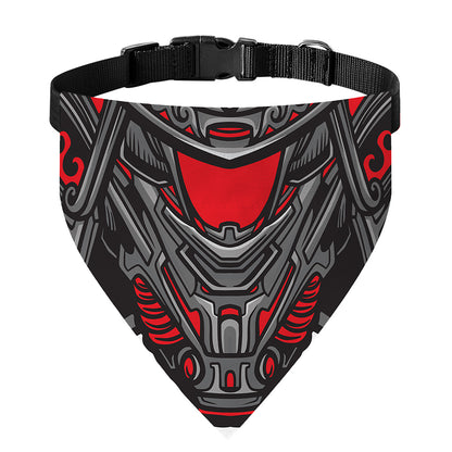 Robot Samurai Mask Print Over The Collar Dog Bandana