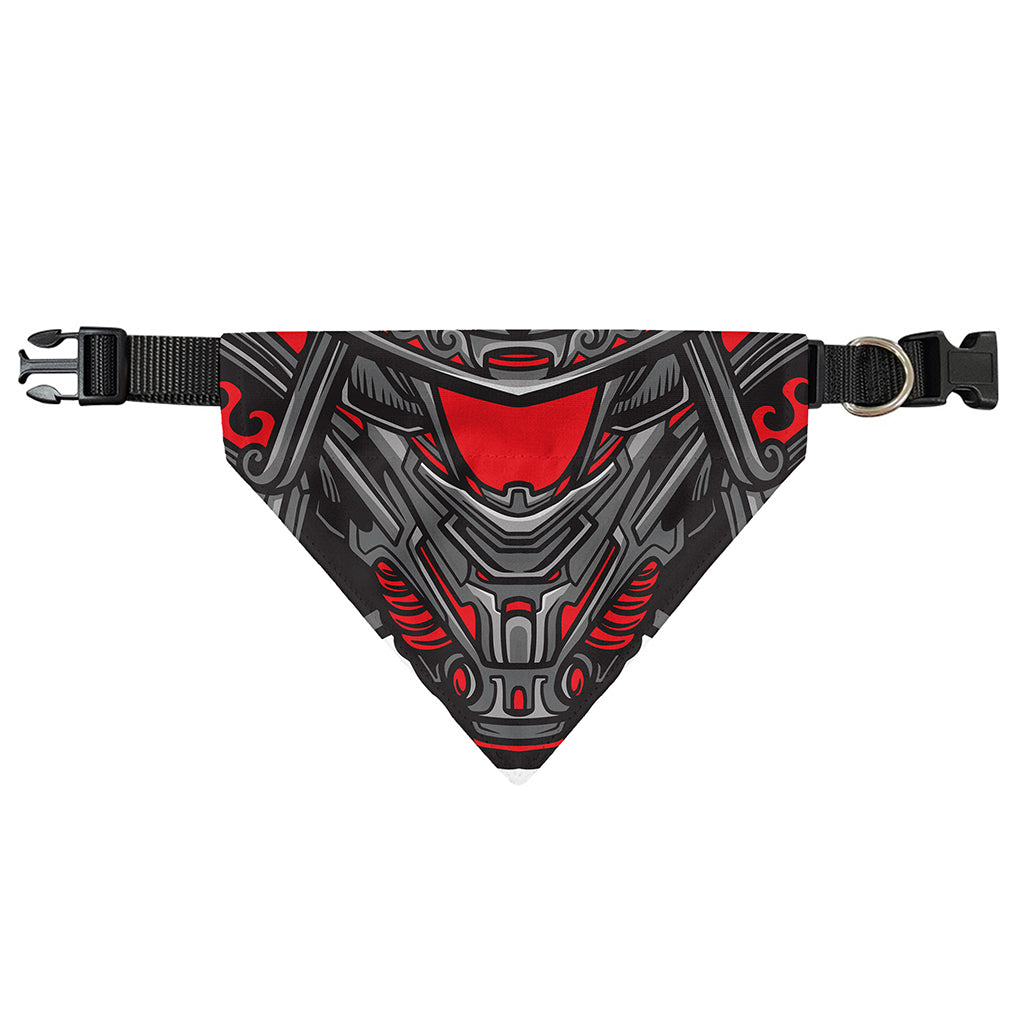Robot Samurai Mask Print Over The Collar Dog Bandana