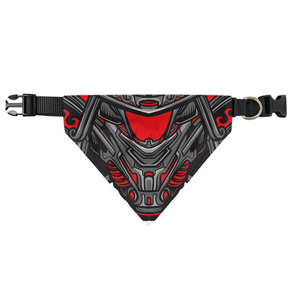 Robot Samurai Mask Print Over The Collar Dog Bandana