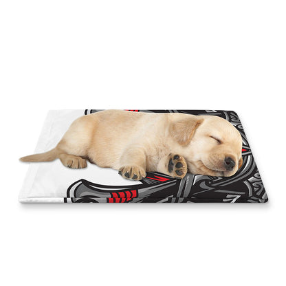Robot Samurai Mask Print Pet Cooling Mat Cover