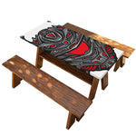 Robot Samurai Mask Print Picnic Table Cover